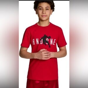 AND1 Red T-Shirt with Black Graphic